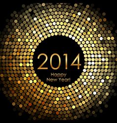 Vector - Happy New Year 2014 - gold disco lights frame