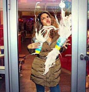 A Girl Walking Into A Glass Door