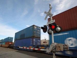 PALM SPRINGS, CA - JANUARY 17:  Trucks and cars travel the Interstate 10 freeway on January 17, 2010 near of Palm Springs, California. The San Andreas earthquake fault crosses all roadways and railways that connect the southern California metropolitan areas, as well as the busiest port complex in the nation, with the rest of the US. The January 12 magnitude 7.0 earthquake in Haiti suggests that the record-breaking earthquake could strike at any time on this section of the San Andreas Fault. Scientific consensus states a 99.7 percent chance that a magnitude 6.7 quake or larger will strike by 2037 on the southern portion of the 800-mile-long San Andreas Fault, east of Los Angeles. This section of the fault has had very little slippage for more than 300 years and has built up immense pressure that could touch off a significant earthquake at any time, according to seismologists. (Photo by David McNew/Getty Images)